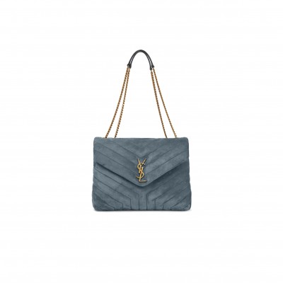 YSL LOULOU MEDIUM CHAIN BAG IN SUEDE 487216452210 (32*22*12cm)